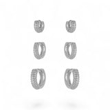 Brinco Trio Micro Zircônia Branco
