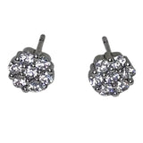Brinco zirconia branca top flor