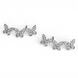 Brinco zirconia branca earcuff borboletas
