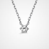 Colar Ponto de Luz Moissanite 0.26ct em Prata 925 com Banho de Ródio