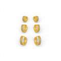 Brinco Trio Argola Micro Zircônia Dourado