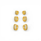 Brinco Trio Argola Micro Zircônia Dourado