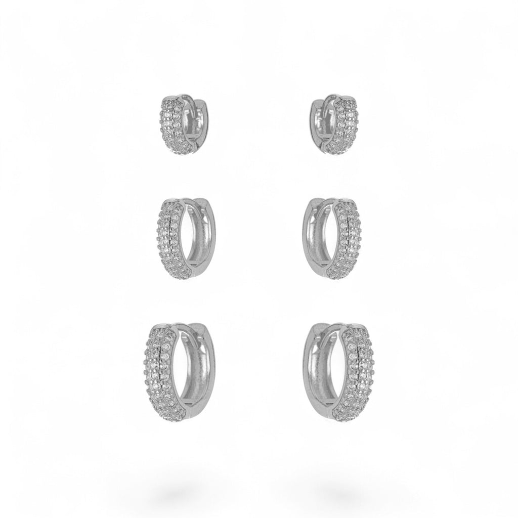 Brinco Trio Micro Zircônia Branco