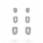 Brinco Trio Micro Zircônia Branco