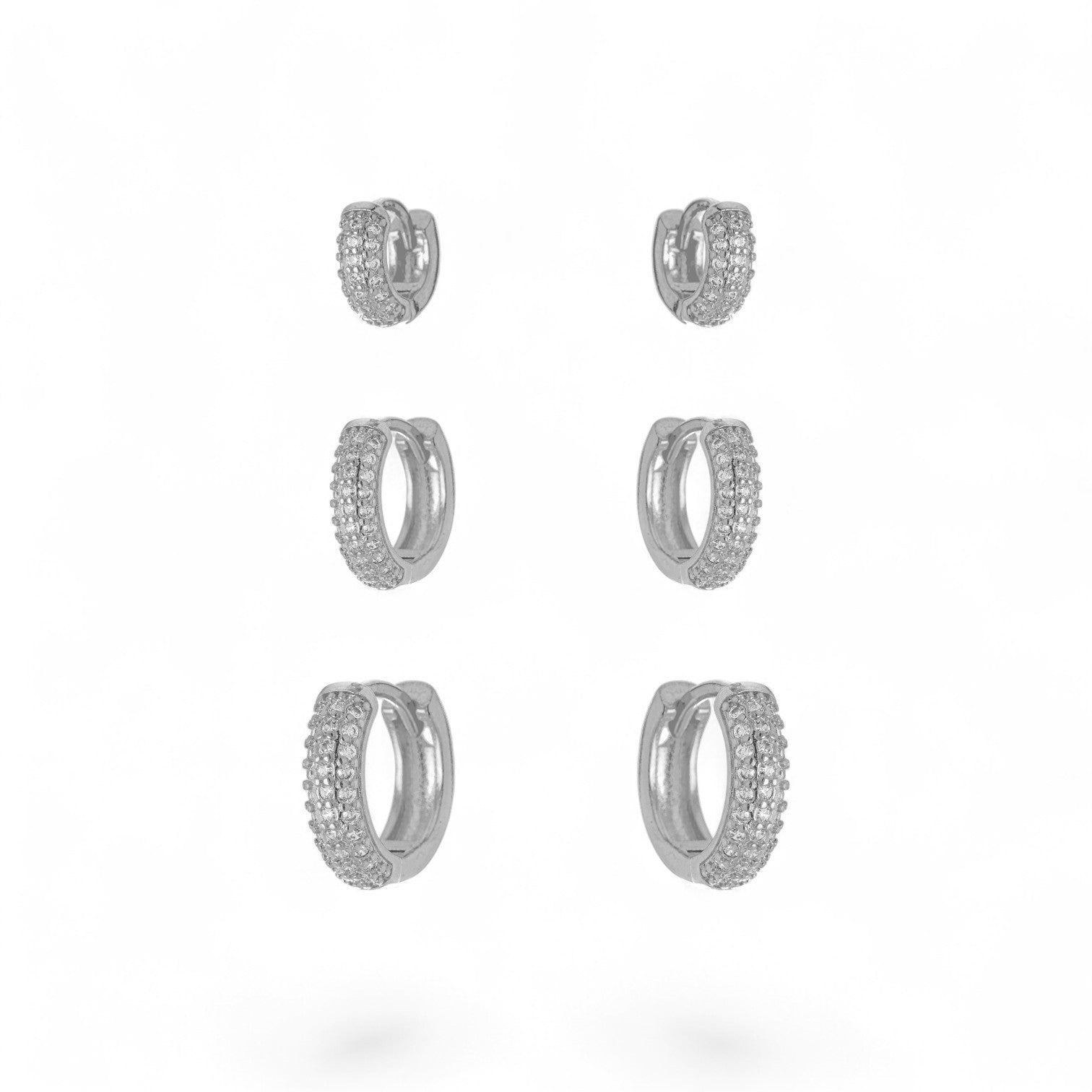 Brinco Trio Micro Zircônia Branco