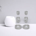 Brinco Trio Micro Zircônia Branco