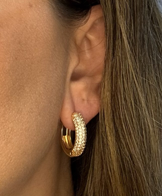 Brinco Micro Zircônia Dourado