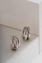 Brinco Argola Tripla Lisa Branco
