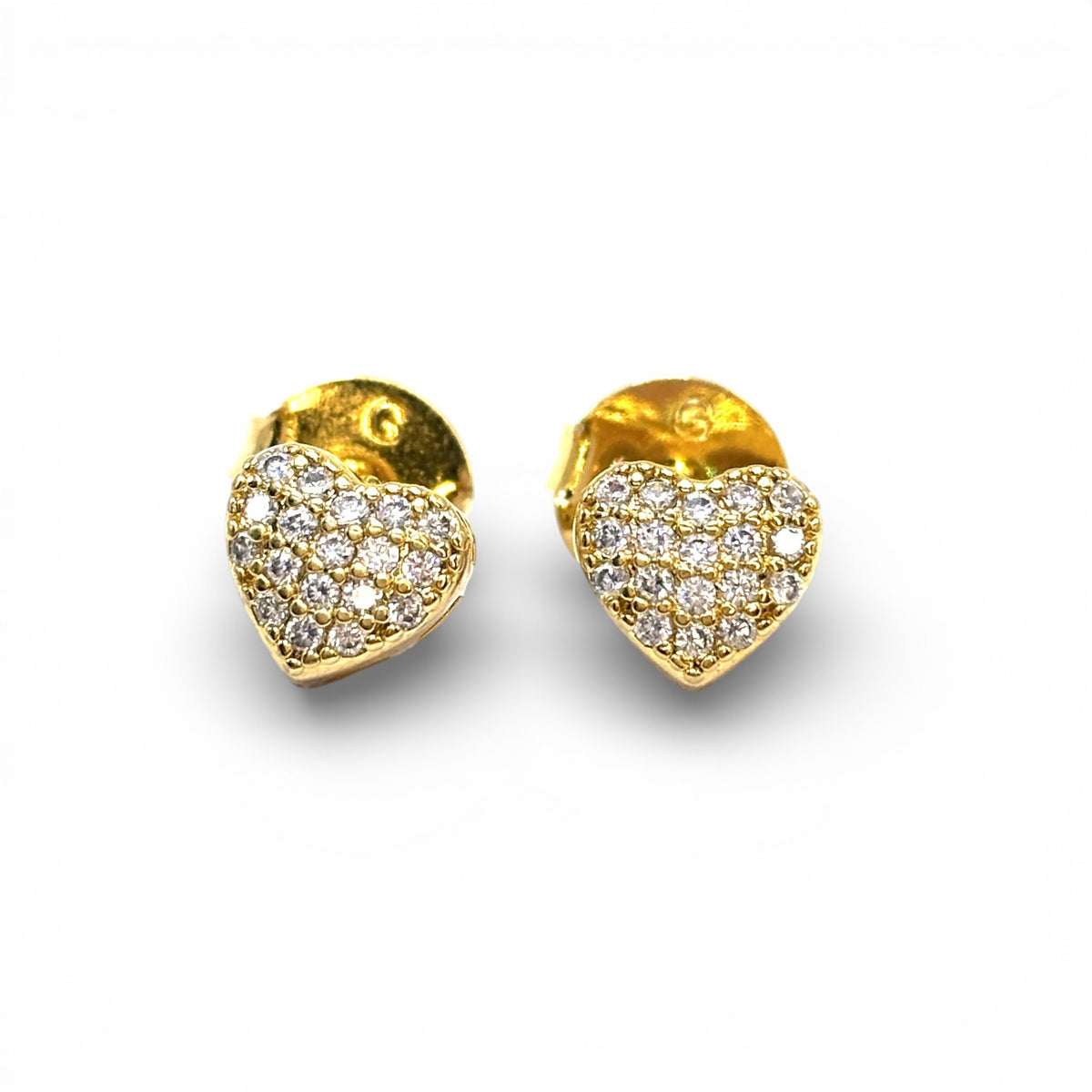 Brinco Coração Micro Zircônia Dourado