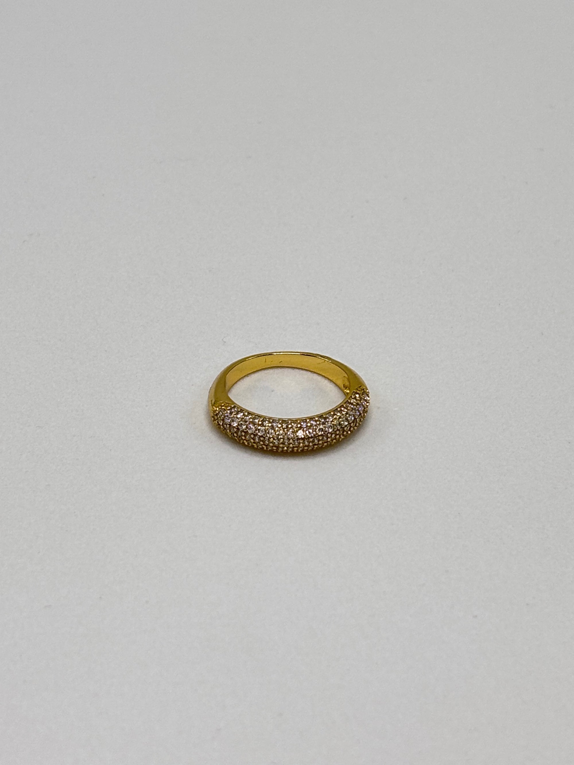 Anel Aparador Micro Zircônia Dourado