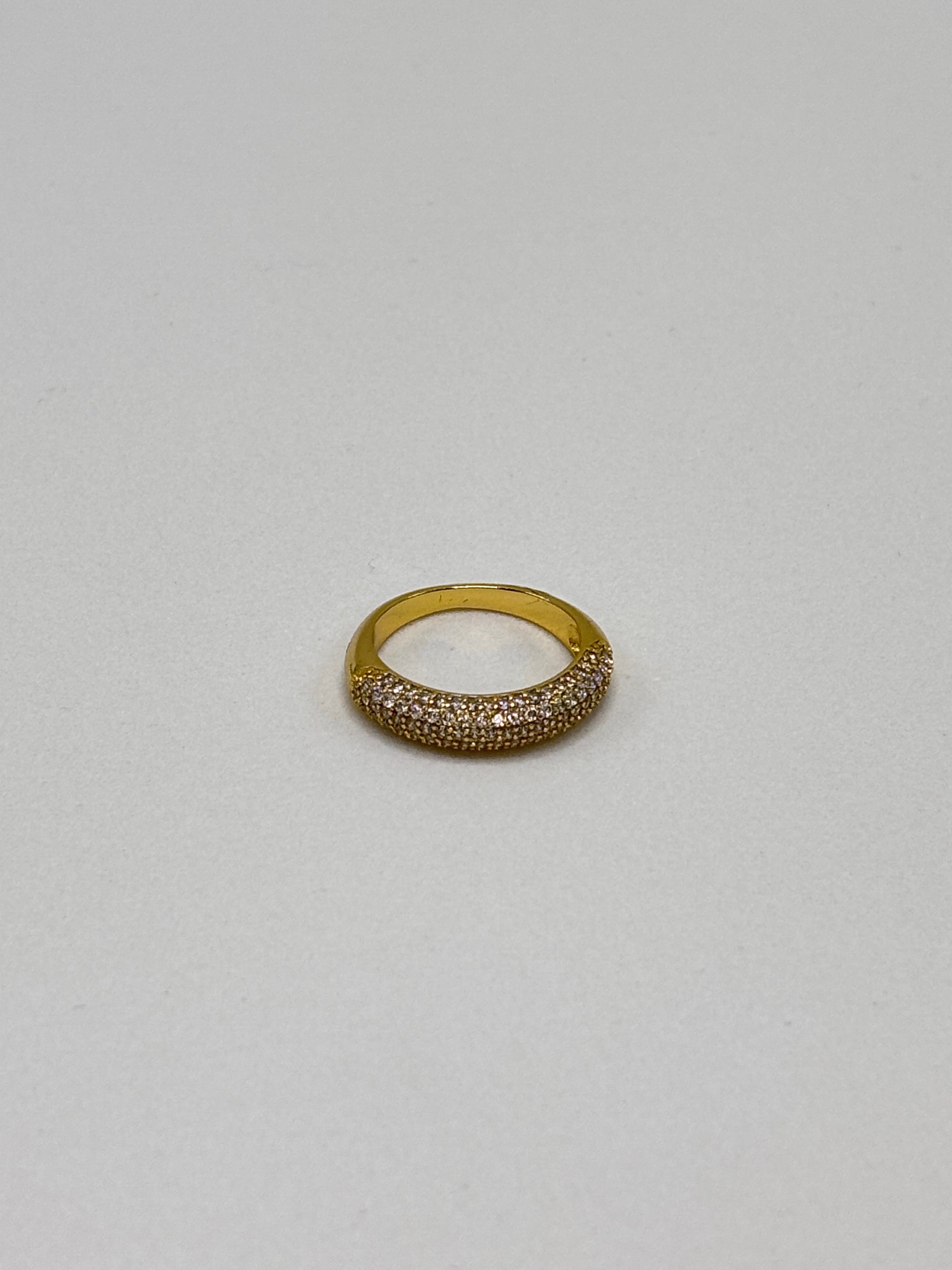 Anel Aparador Micro Zircônia Dourado