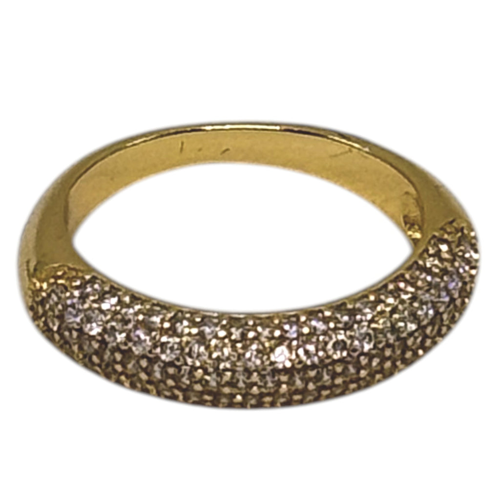 Anel Aparador Micro Zircônia Dourado