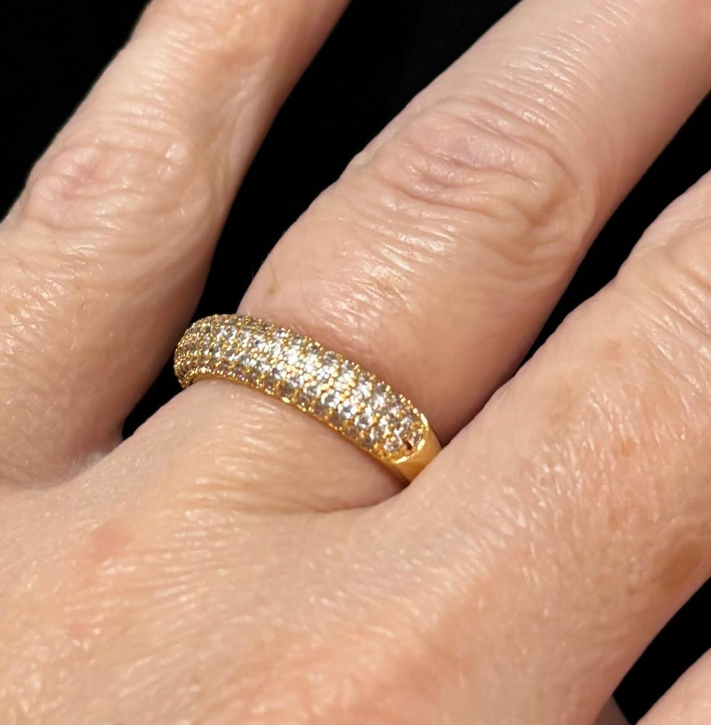 Anel Aparador Micro Zircônia Dourado