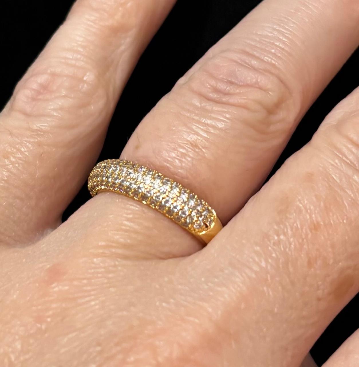 Anel Aparador Micro Zircônia Dourado