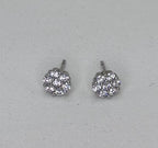 Brinco zirconia branca top flor