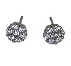 Brinco zirconia branca top flor