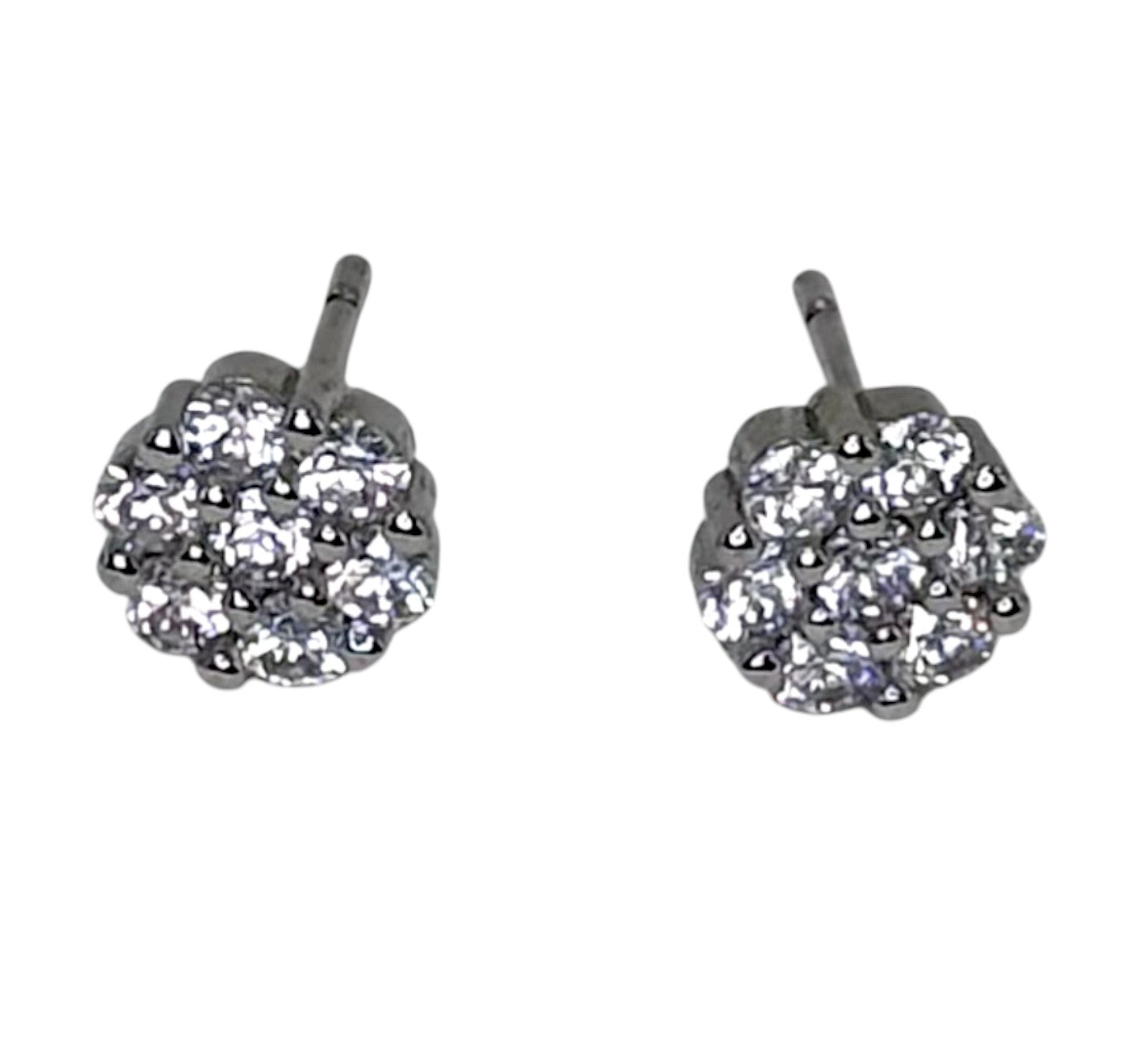 Brinco zirconia branca top flor