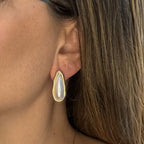 Brinco Gota Pérola Dourado