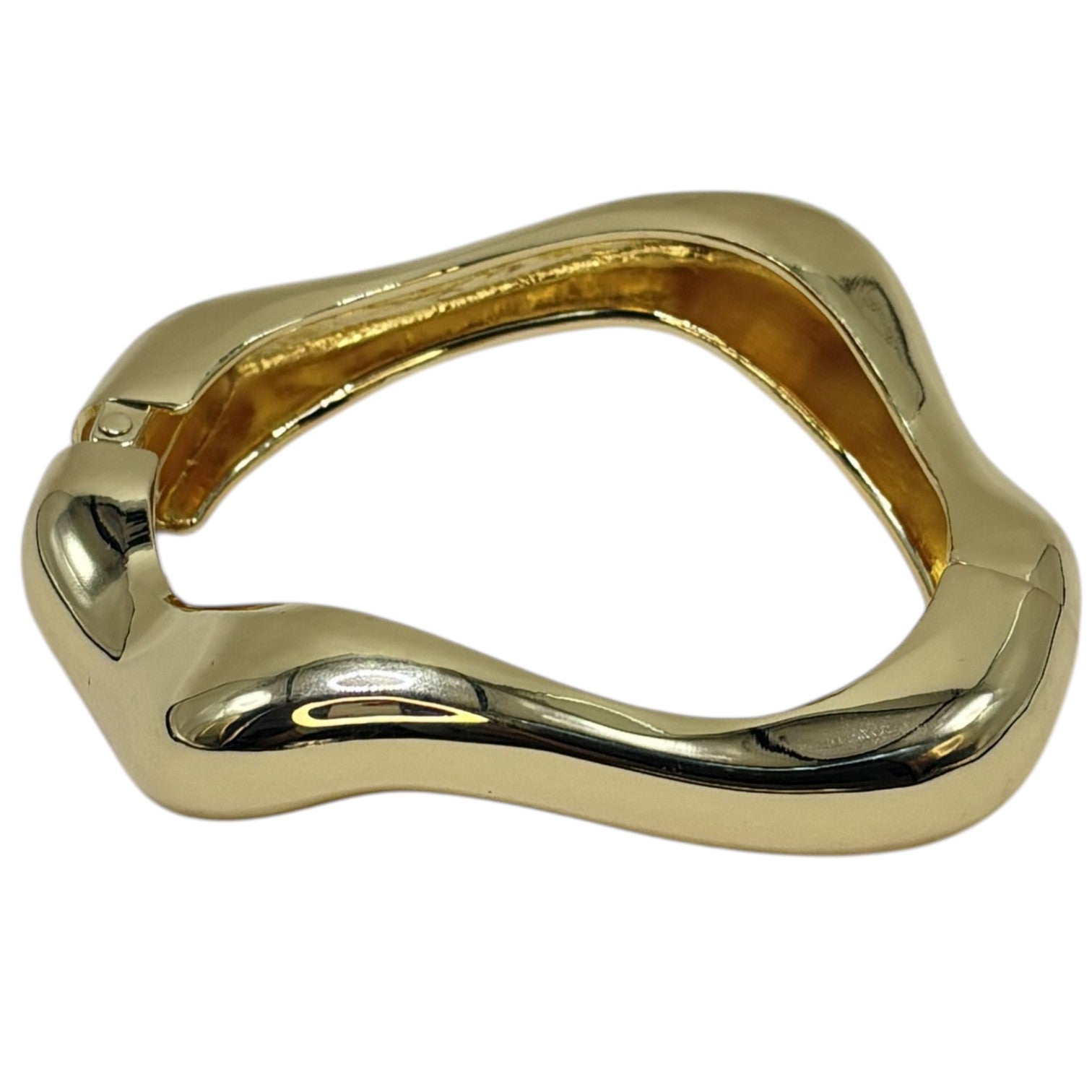 Bracelete Ondulado Liso Dourado