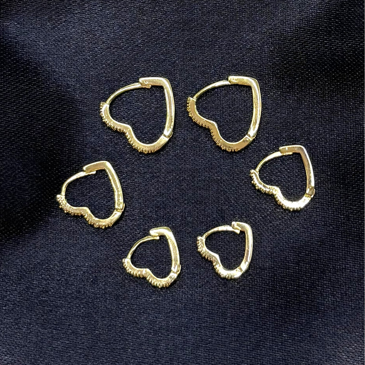 Brinco Trio Argola Coração Micro Zircônia