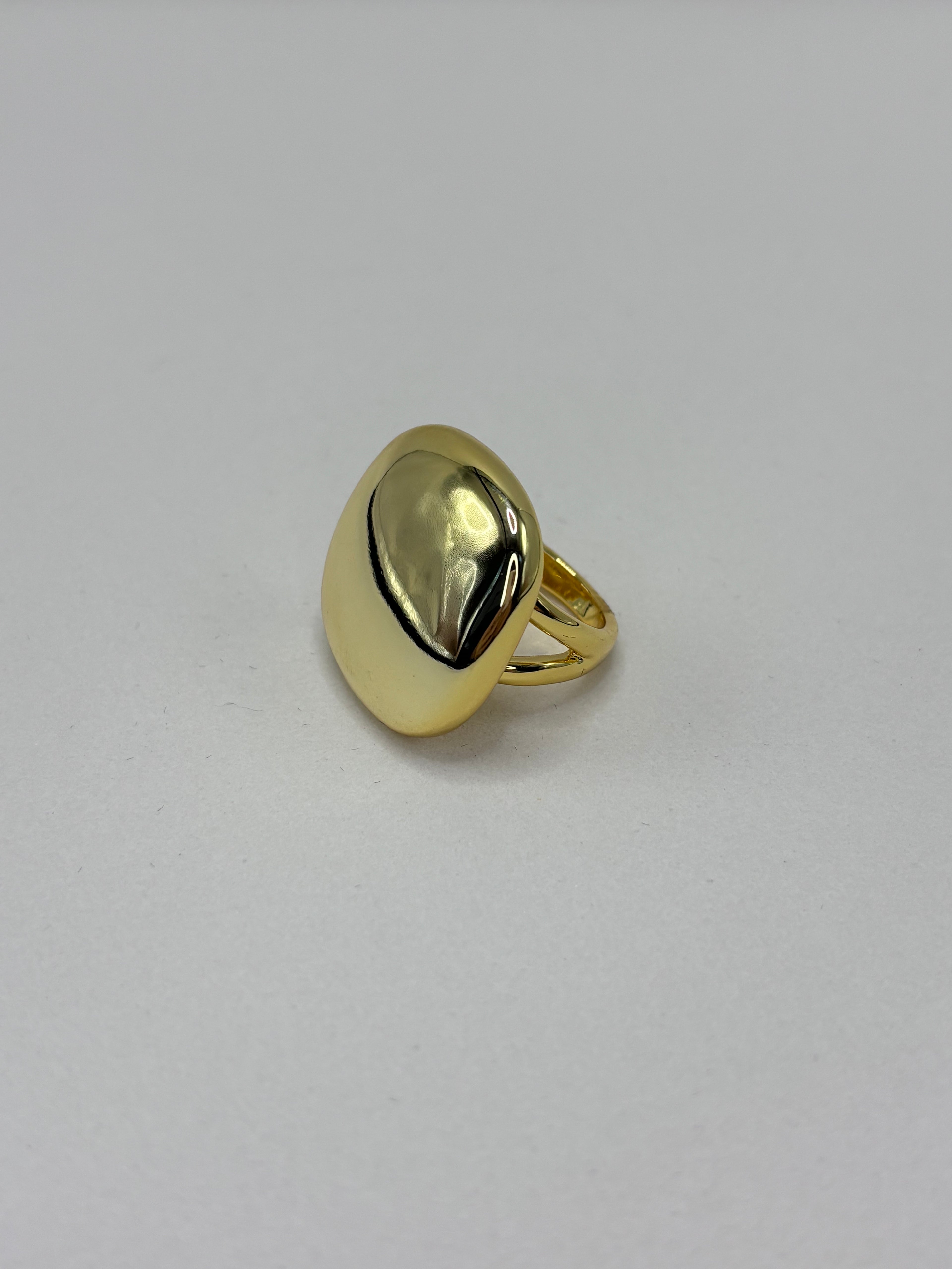 Anel Quadrado Liso Dourado