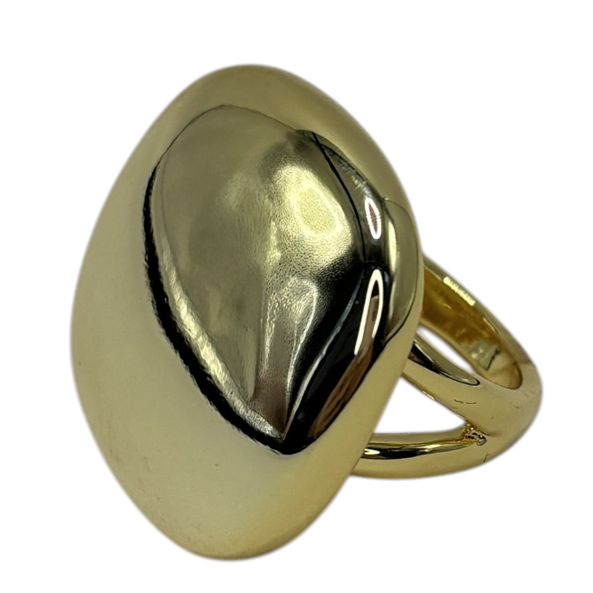 Anel Quadrado Liso Dourado