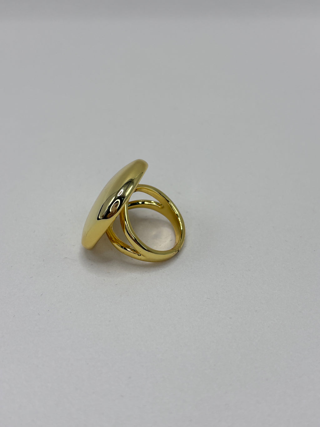 Anel Quadrado Liso Dourado