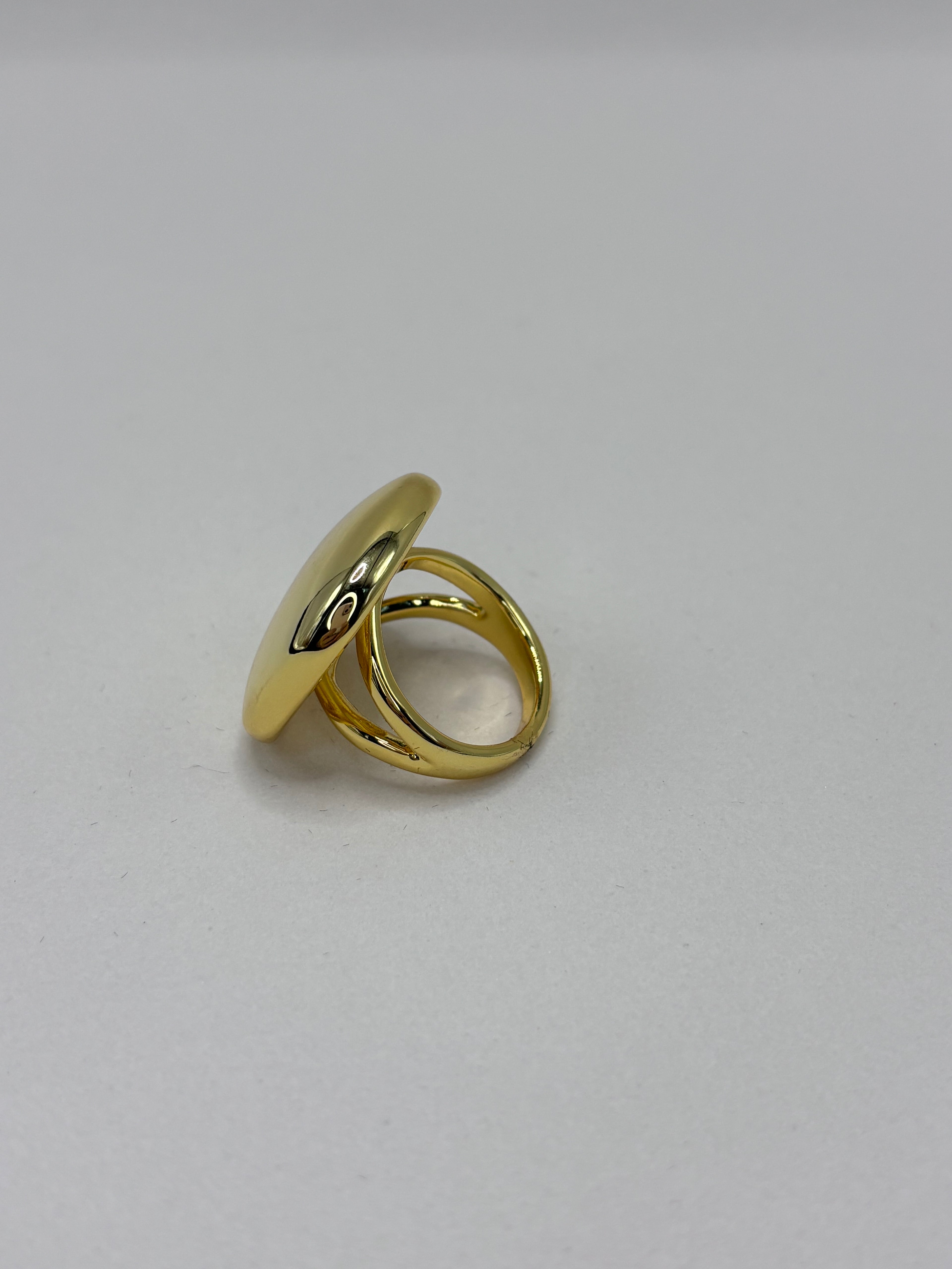 Anel Quadrado Liso Dourado