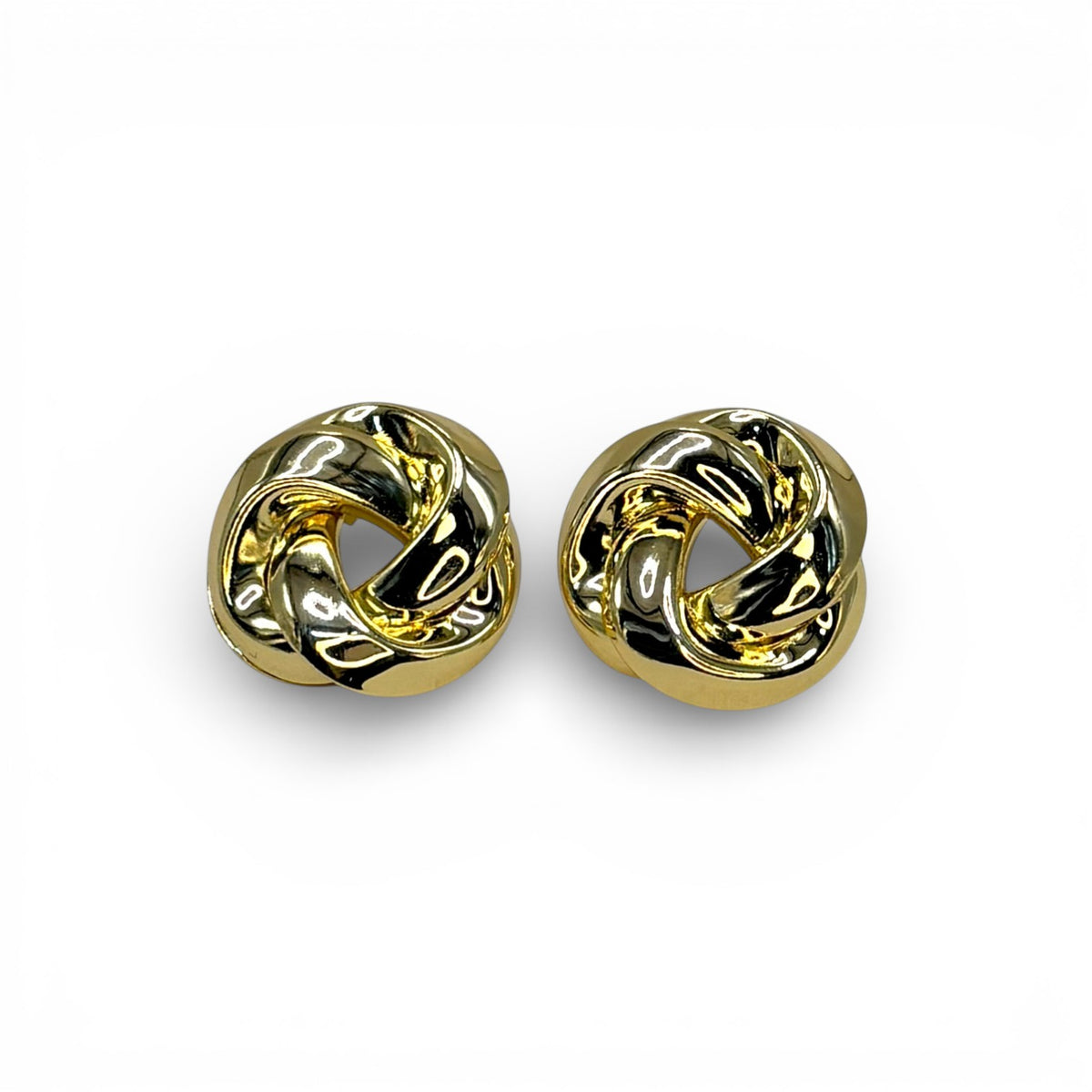 Brinco Entrelaçado Liso Dourado