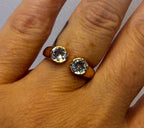 Anel Cristais Dourado Regulável