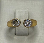 Anel Cristais Dourado Regulável