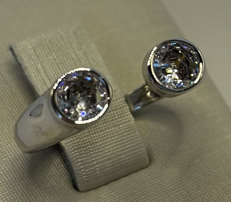 Anel Cristais Branco Regulável