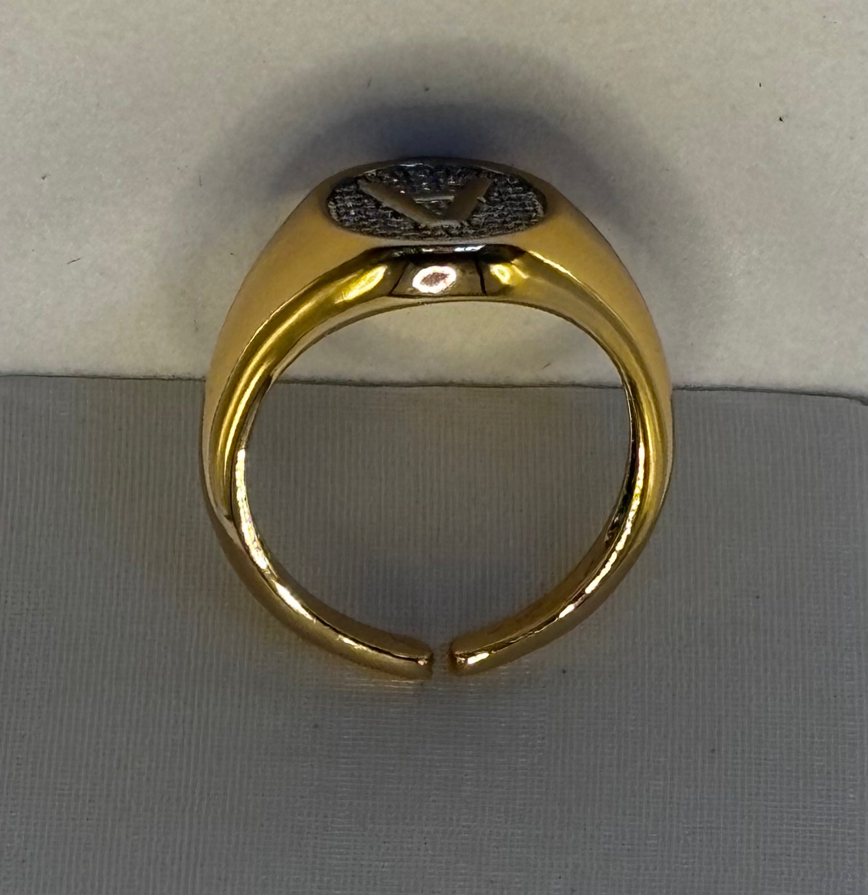 Anel Letra Micro Zircônia Bicolor Regulável