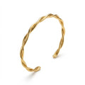 Bracelete Torcido Liso Dourado