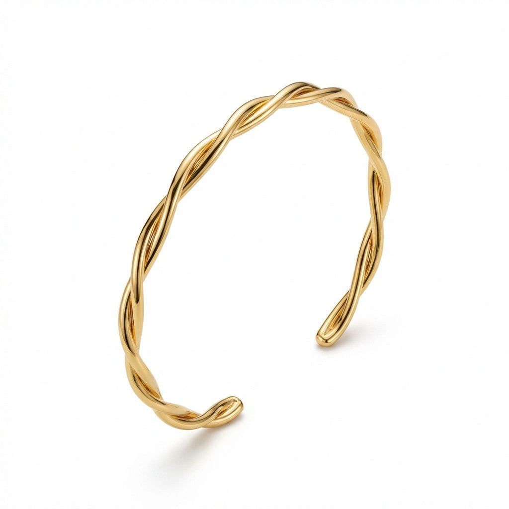 Bracelete Torcido Liso Dourado