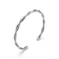 Bracelete Torcido Liso Ródio