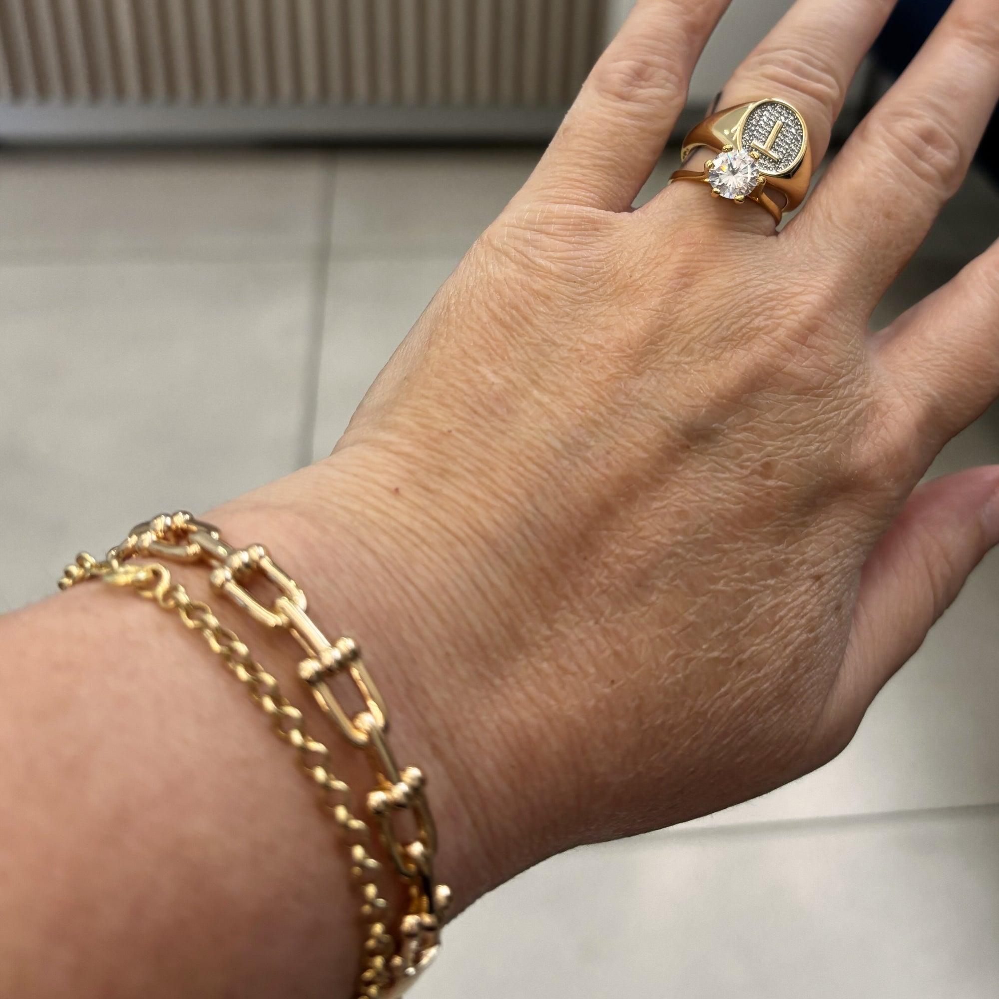 Bracelete Elos Lisos Dourado