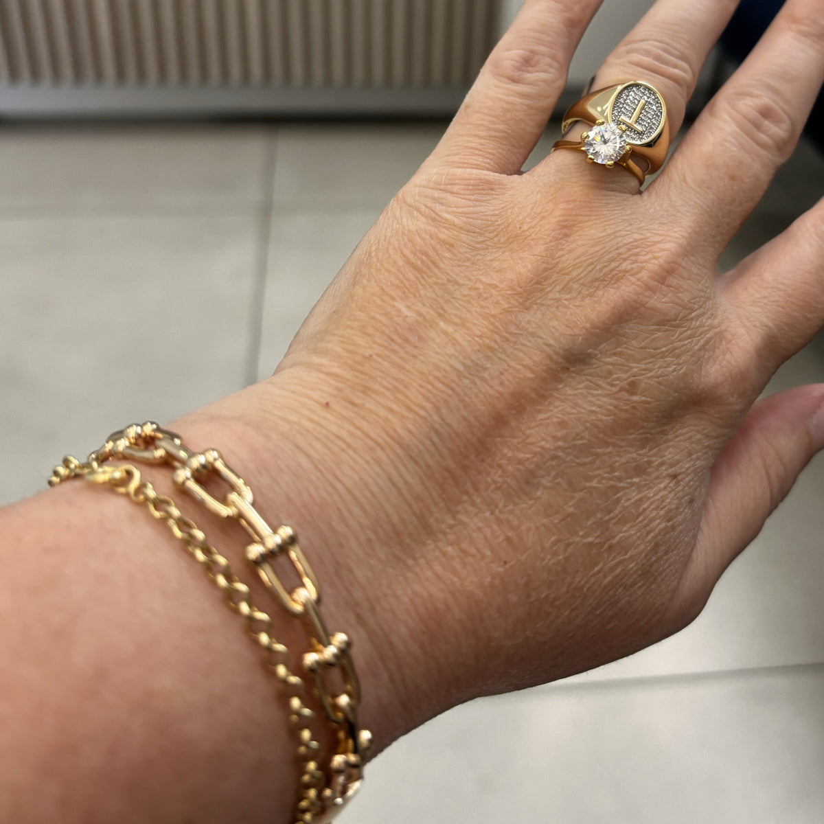 Bracelete Elos Lisos Dourado