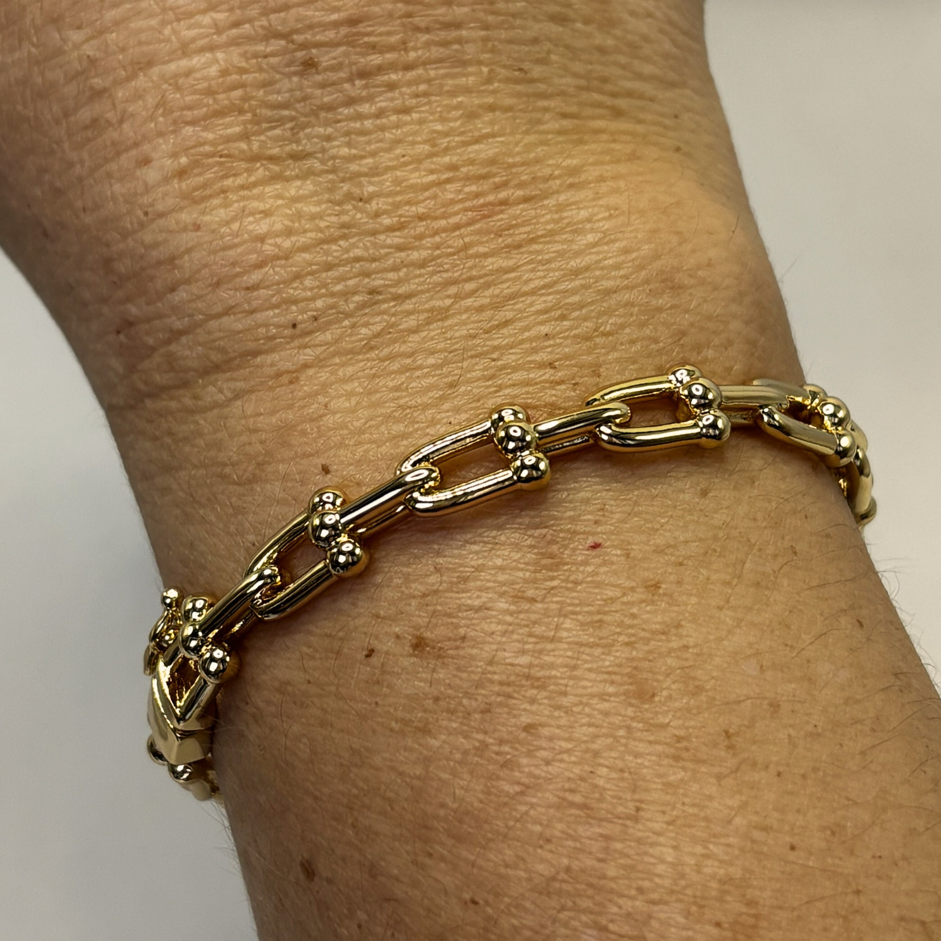 Bracelete Elos Lisos Dourado