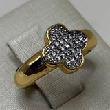 Anel Trevo Micro Zircônia Bicolor