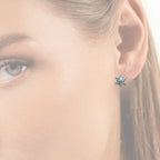 Brinco Flor Moissanite 0,6ct - Prata 925