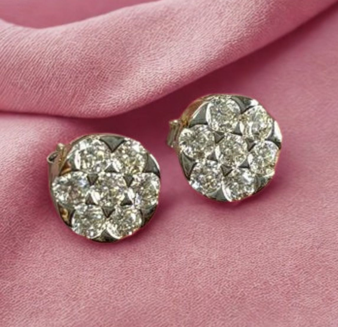 Brinco Cristais Moissanite 1.4ct - Prata 925