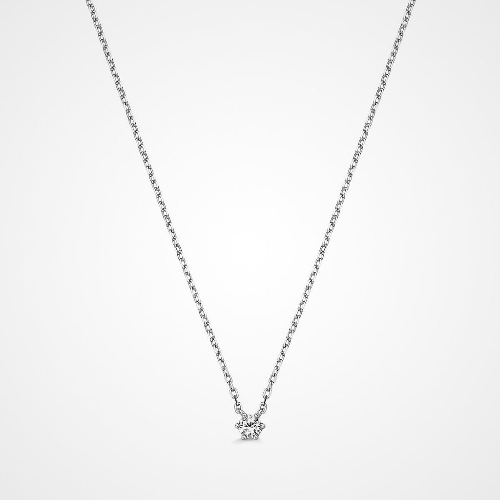 Colar Ponto de Luz Moissanite 0.26ct em Prata 925 com Banho de Ródio