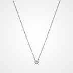 Colar Ponto de Luz Moissanite 0.26ct em Prata 925 com Banho de Ródio