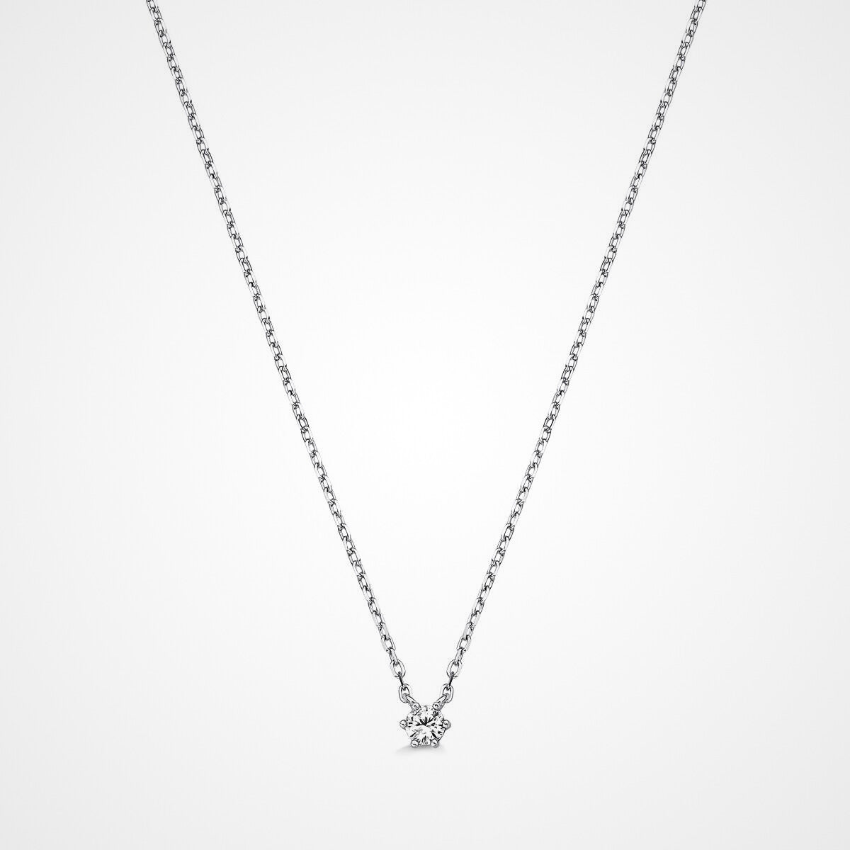 Colar Ponto de Luz Moissanite 0.26ct em Prata 925 com Banho de Ródio