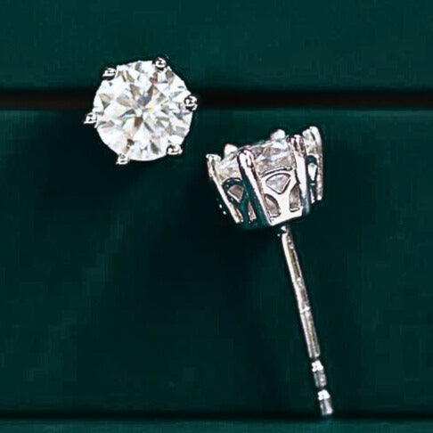 Brinco Ponto de Luz em Moissanite 1.08ct - Prata 925