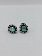 Brinco fusion esmeralda colombiana zirconia negra zirconia branca sol brilhante