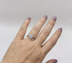 Anel zirconia branca gota 6x9