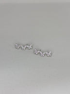 Brinco zirconia branca earcuff borboletas