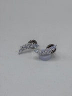 Brinco zirconia branca earcuff ovais e gotas